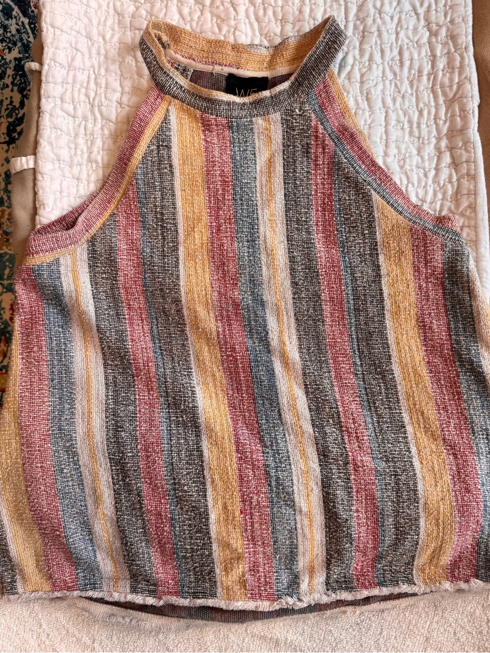 W5 Striped Knit Sleeveless Top